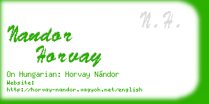 nandor horvay business card